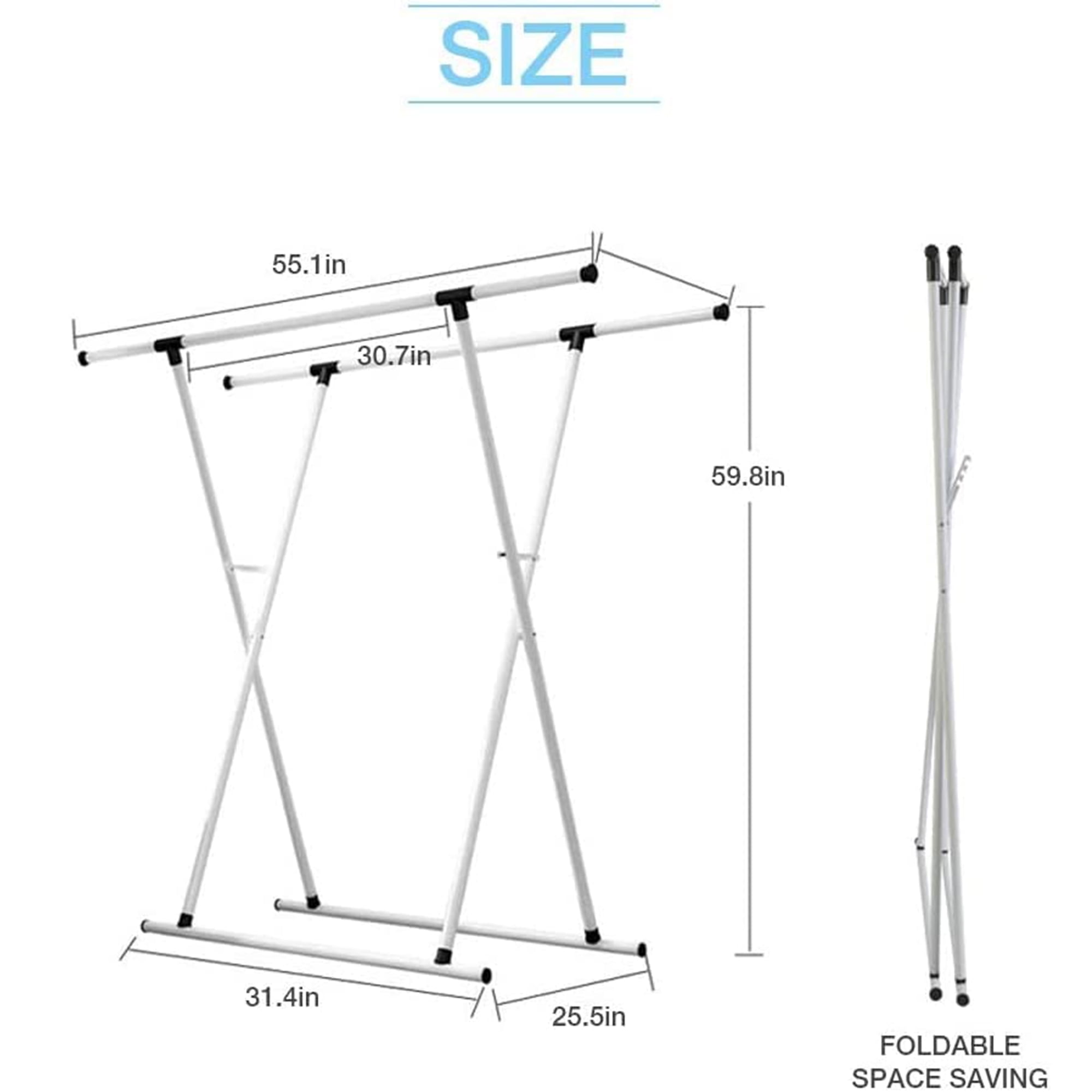 Foldable cloth drying rack stainless steel cloth hanger_OKCHEM