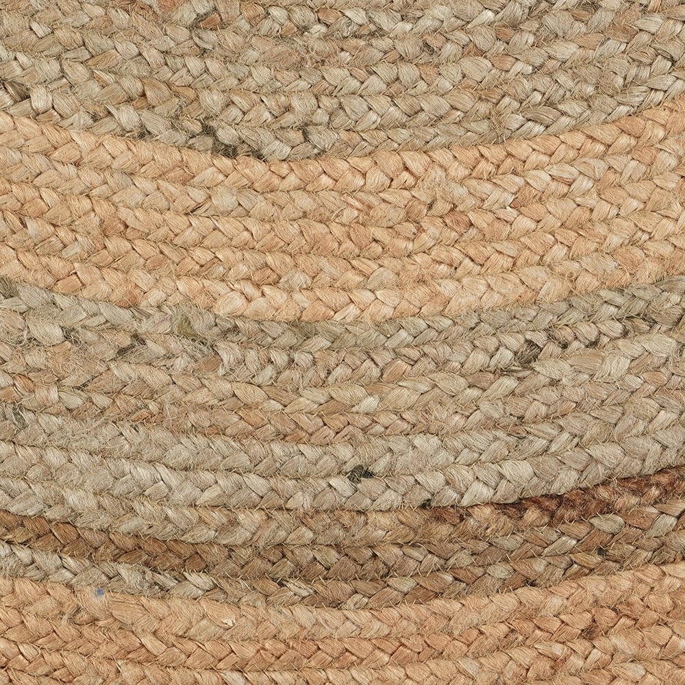 Woven Paths Toned Braided Natural Jute Area Rug