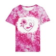 thumbnail image 6 of Alkepwun Pink Ribbon Shirts for Women Short Sleeve Breast Cancer Shirt Inspirational Breast Cancer Awareness Gifts Halloween Pumpkin Ghost Flower Printed Graphic Tees Tops,S-5XL, 6 of 7
