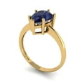 thumbnail image 2 of Solitaire Engagement Ring for Women - 2ct Simulated Blue Sapphire in 14K Yellow Gold Promise Ring, 2 of 6