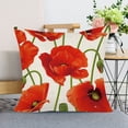thumbnail image 6 of Walbest Linen Cushion Cover Pillow Cover Anti-shrink 18 Inch Square Red Floral Printing Pillowcase, 6 of 7