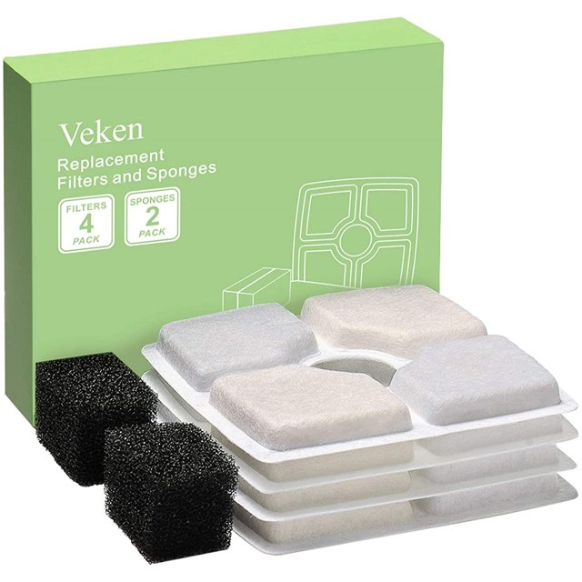 Filtros de repuesto y esponjas de prefiltro para Veken Pet Fount