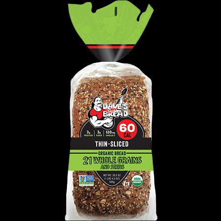 , 21 Grains, Thin-sliced - 2 Loaves Dave's Killer (Best Organic Quinoa Brand)