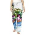 thumbnail image 2 of Lsque Alligator Donut Pool Float Print Women's Pajama Pants, Lounge Pant - Comfortable Home Wear,Elastic Waistband, Stylish Design-Medium, 2 of 9