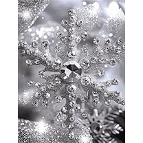 Silver Snowflake Rhinestone Decor Art Painting/Canvas Art，Suitable for Decorating Living Room，Bedroom，Dining Room，Bathroom，Office，Kitchen，Hallway，Entrance，Studio，Gallery，Hotel，Restaurant，and Bar.