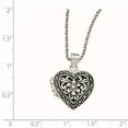 thumbnail image 7 of 925 Sterling Silver Marcasite Heart Locket with Chain Necklace 18 Inch, 7 of 7