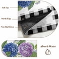 thumbnail image 6 of Rectangle Rug 6x9ft Area Rug, Summer Hydrangea Leaf Area Rugs for Living Room Bedroom, Purple Blue Flower Buffalo Check Floor Mat Non-Slip Non-Shedding Carpet Indoor Accent Rugs, 6 of 9