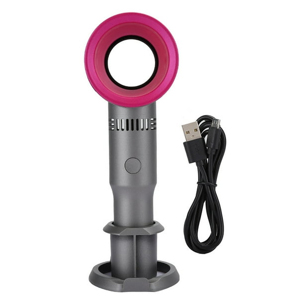 Mini ventilador portátil de mano sin aspas, recargable por USB, de cuarta generación, para el hogar y el exterior (rosa rojo)