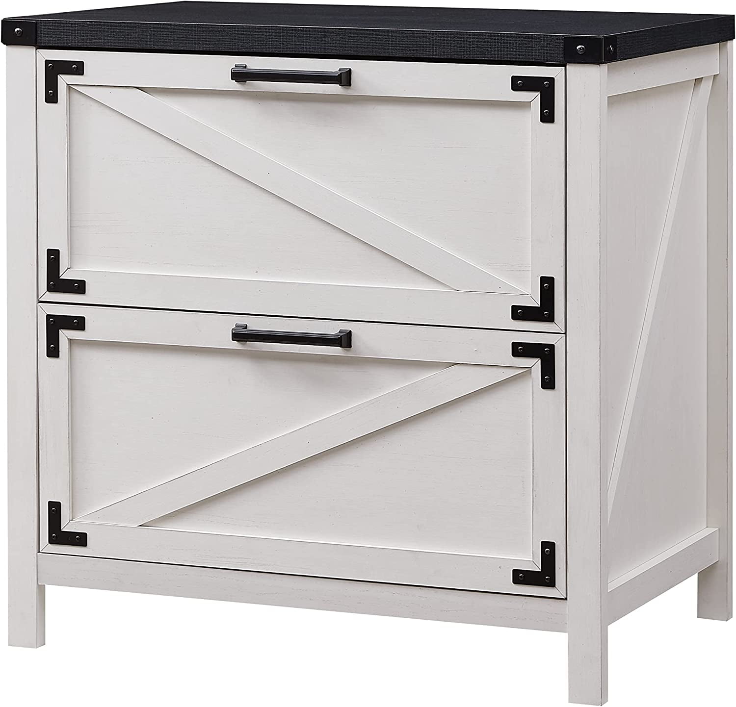 T4TREAM Modern Farmhouse Wood Filing with 2 Drawers, White