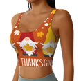 thumbnail image 2 of Balery Happy Thanksgiving Three Gnomes Sujetadores deportivos con espalda cruzada para mujer, acolchados, sin costuras, de alto impacto, ideales para yoga, gimnasio, entrenamiento y fitness.-, 2 of 8