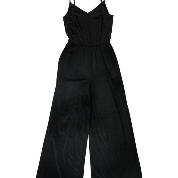 Sanctuary Clothing Womens No Belt Velvet Jumpsuit, Black, Small