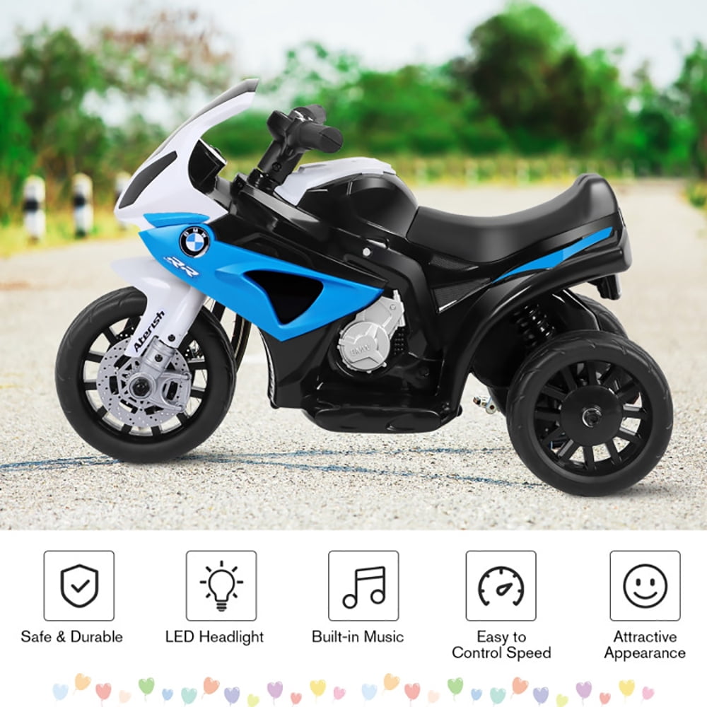 CIPACHO 6V Kids 3 Wheels Riding Electric Motorcycle, Battery Powered Electric Motorcycle Toy, Blue