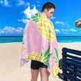 thumbnail image 4 of Pineapple Pink Beach Towel Fast Drying Camping Towels Sand Free Beach Blanket Soft Absorbent Travel Sport Towel for Gym Bath Shower Swimming 30" x 60" Washcloth Gift, 4 of 7