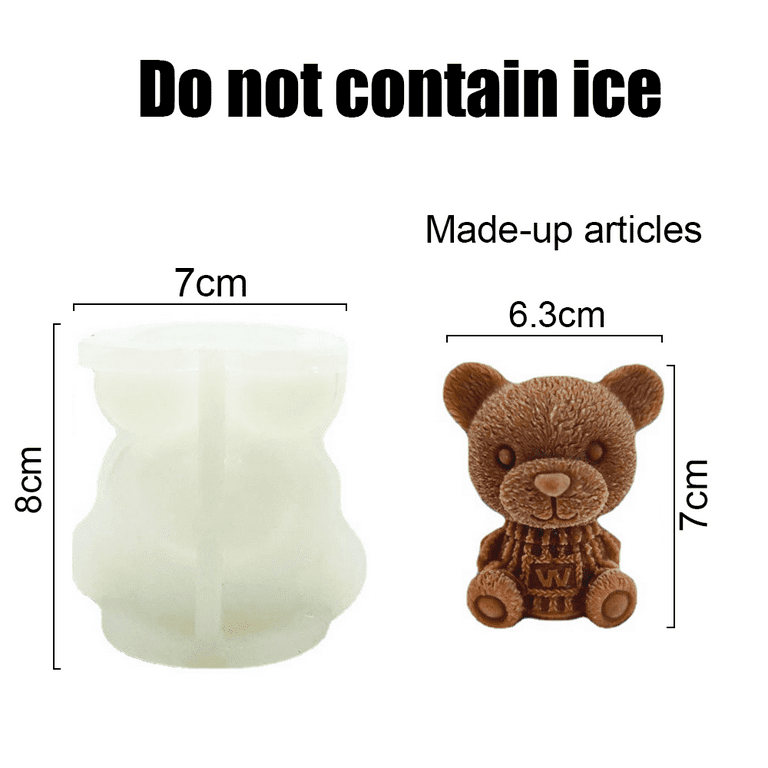 3D Bear Ice Cube Mold Maker Bar Party Silicone Tray Chocolate