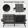 thumbnail image 4 of Convertible Futon Sofa Bed, 71" Comfy Loveseat Sleeper Sofa, Thicken Cushion, Comfy Velvet Twin Size Futon Couch Bed for Small Space Bedroom Dorm Office, 4 of 7
