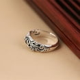 thumbnail image 4 of Womens Vintage Ring Thai Silver Rose Ring Copper Inlay European Design Black Ring Fashion Jewelry Gift Size 5 6, 4 of 5