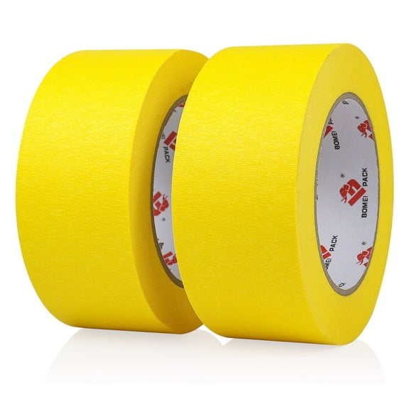 Bomei Pack Yellow Painters Tape, 2-Pack, 2 Inch x 55 Yards