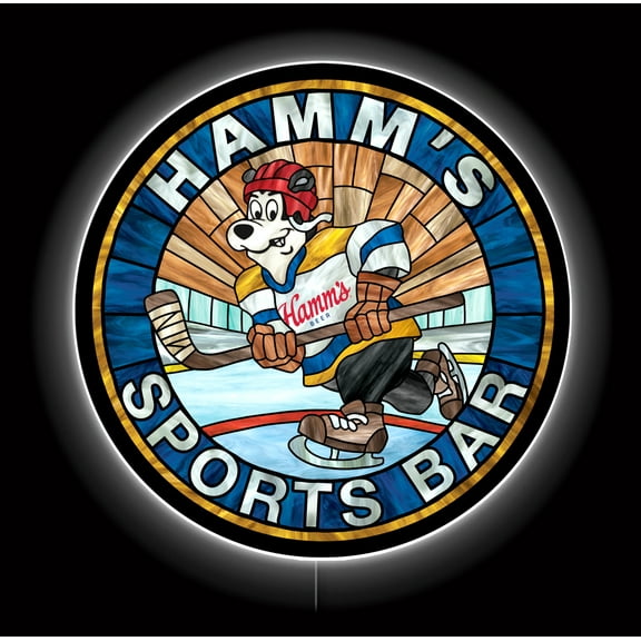 LED HAMMS Hockey Signs are primarily Blue