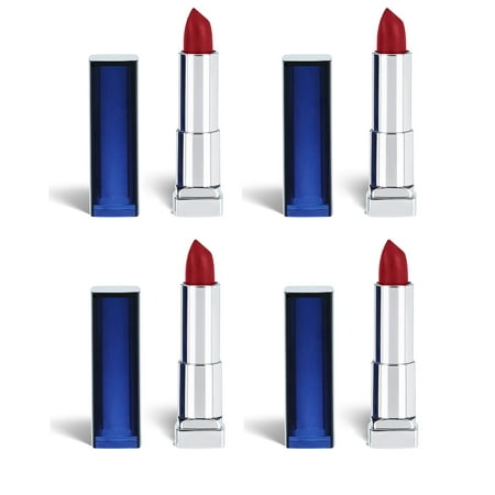 Maybelline Color Sensational The Loaded Bolds Lipstick #800 Dynamite Red (Pack of 4) + Yes to Tomatoes Moisturizing Single Use (Best Tomato Red Lipstick)