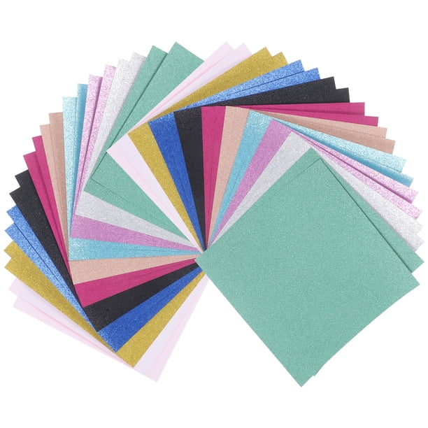 40 hojas de papel brillante para proyectos de bricolaje, cartulina cuadrada con brillo, papel artesanal, papel artesanal multifunción