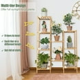 thumbnail image 3 of Costway Bamboo 9-Tier Plant Stand Utility Shelf Free Standing Storage Rack Pot Holder, 3 of 10