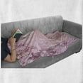 thumbnail image 6 of Fantasy Soft Flannel Fleece Blanket, Fairy Medieval Castle Silhouette in the Middle of Flower Botany Fern Surreal Image, Cozy Plush for Indoor and Outdoor Use, 50" x 70", Baby Pink, by Ambesonne, 6 of 6
