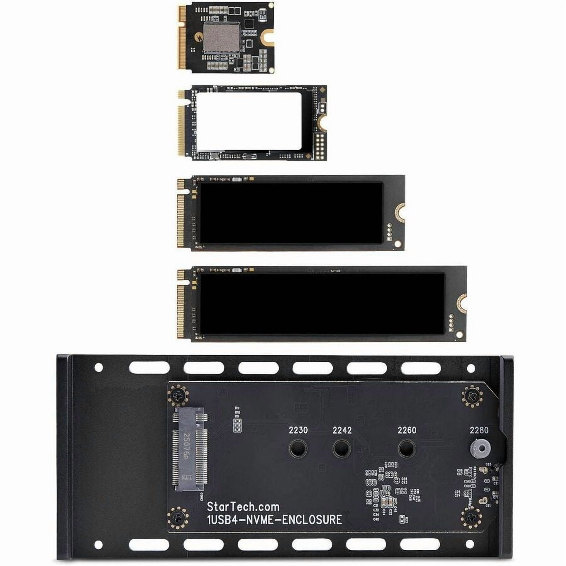 StarTech.com USB4 M.2 NVMe Enclosure, 40Gbps, External USB-C/Thunderbolt NVMe SSD Enclosure, B+M/M-Key