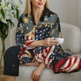 thumbnail image 6 of Fotbe North American Bald Eagle1 Pattern Long Sleeve Pajama Set for Women,Sleepwear Set,2-piece Loungewear Set,Soft PJs Comfy Nightwear with Pockets -XX-Large, 6 of 7