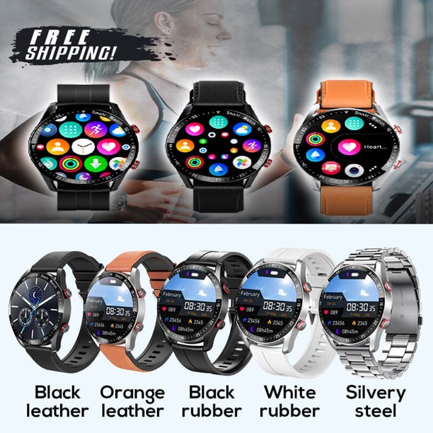 Ganfancp Bluetooth Call Smartwatch Reloj con Correa de Acero Inoxidable Rebajas Hoy Liquidación 1X Reloj 1X Cable de Carga