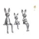 thumbnail image 1 of Escultura De Figura De Familia De Conejos Con Adorno Abstracto De Hoja De Metal Para Escritorio, Mesa, Armario, Estantería, Bar, Decoración De Centro De Mesa Del Hogar, 1 of 8