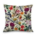 Yolmart Linen Pillow Case Vintage Flower Cushion Night Rose Print