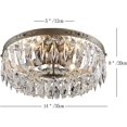 thumbnail image 2 of Antique Silver French Empire Crystal Semi Flush Mount Chandelier Lighting LED Ceiling Light Fixture Lamp for Dining Room Bathroom Bedroom Livingroom 4 E12 Bulbs Required D14 in X H8 in, 2 of 8