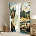 thumbnail image 3 of Homewish Jungle Bear Deer Black Out Curtains,Country Farmhouse Lodge Curtains Pack of 2 (42x63 Each),Hello Fall Bedroom Curtains For Teens,Ultra Soft Home Decor, 3 of 6