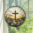 thumbnail image 6 of 2025 New Flower Suncatcher Faux Stained Glass Window Hanging Christ Wall Art Religious Bible Verse Gift Novel Easter Design, 6 of 6