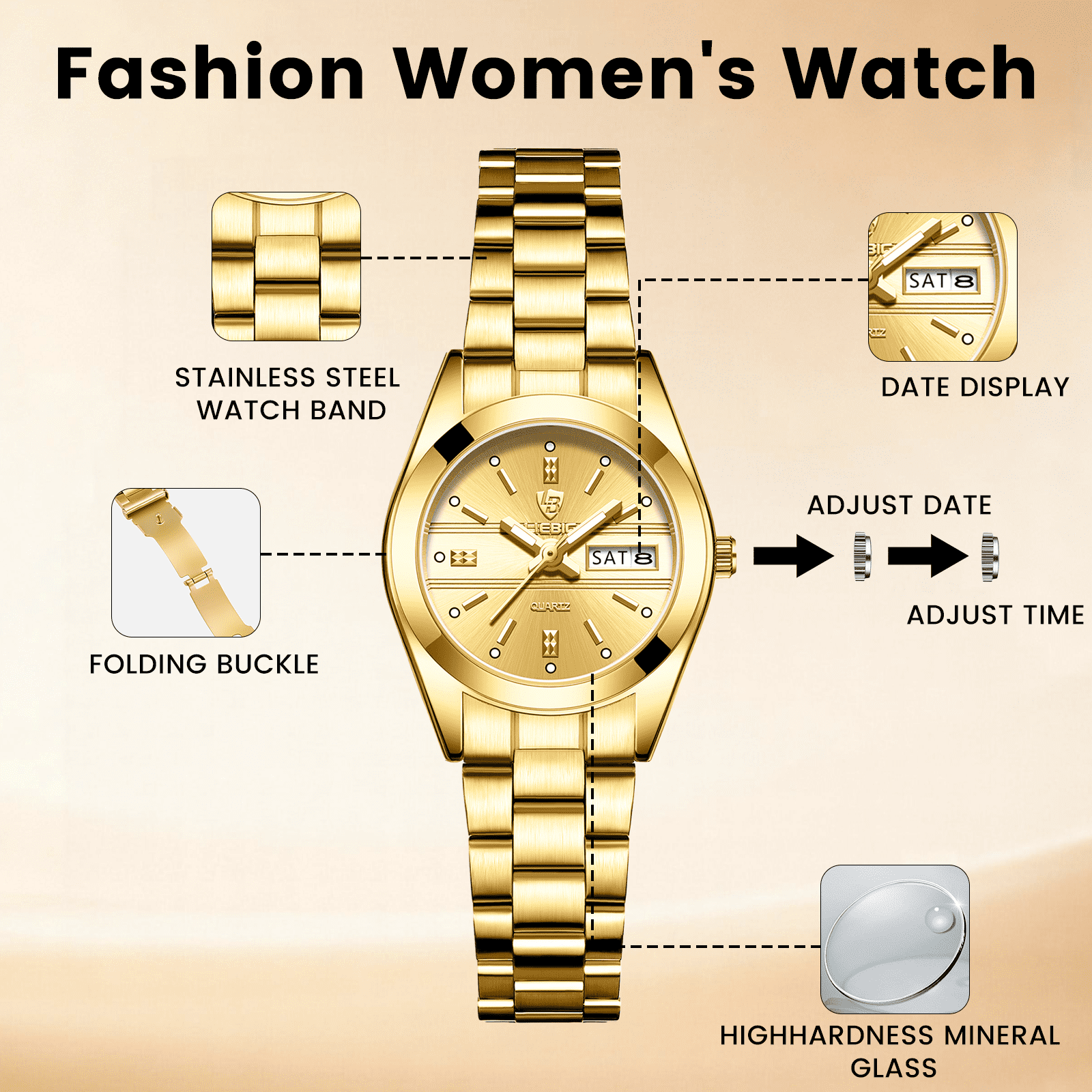 LIEBIG Women Watches Fashion Analog Quartz Waterproof Ladies Watch for Womens with Date