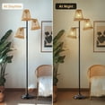 thumbnail image 7 of Maxax 72" Boho floor lamp with Rattan Lampshades and Sturdy Base for Living room,3 Lights Farmhouse Standing Tall Lamp for Bedroom, 7 of 7