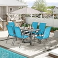 thumbnail image 6 of LAZY BUDDY 7-Piece Patio Dining Set, Oudoor Table and 6 Stackable Chairs Set with Umbrella Hole for Lawn, Backyard, Poolside, 6 of 14