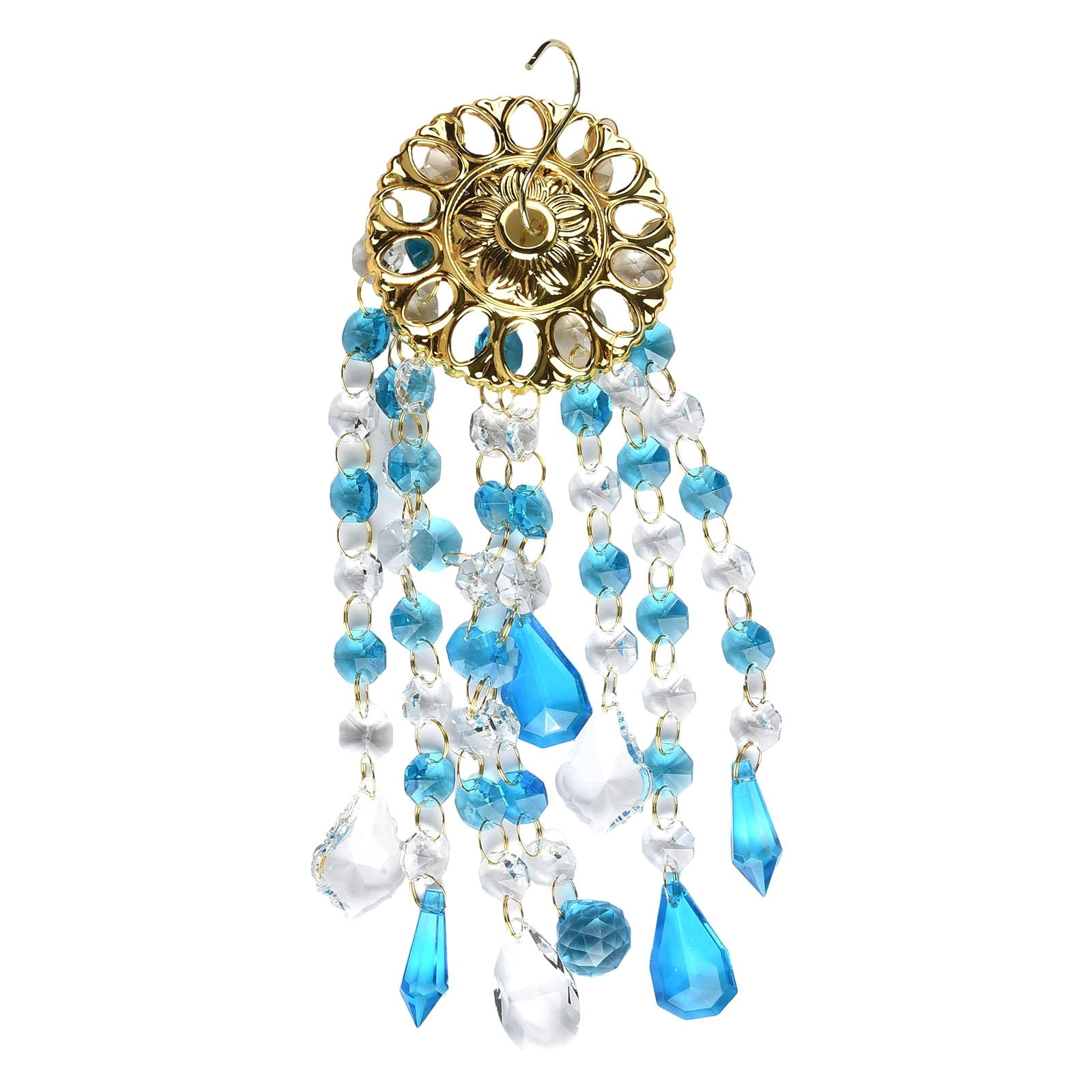 Colorful For Crystal Wind Chimes Home Garden Patio Lawn Hanging Decoration Ornament Blue Smile Home