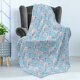 thumbnail image 4 of Magnolia Soft Flannel Fleece Throw Blanket, Spring Season Flourishing Branches Tranquil Idyllic Delicate Nature, Cozy Plush for Indoor and Outdoor Use, 60" x 80", Blue Pink and Magenta, by Ambesonne, 4 of 5