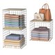 thumbnail image 1 of Organizadores de armario Hencawima, apilables, 3 unidades con tapa de madera, color blanco, 1 of 7