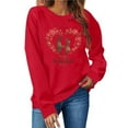 thumbnail image 4 of BLTIBY Valentine Shirts for Women Love Heart Sweater Casual Crewneck Long Sleeve Pullover Sweatshirts Valentines the Day Tops Red L, 4 of 6