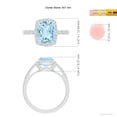 thumbnail image 4 of ANGARA Natural Rectangular Cushion 1.85 ct Aquamarine Halo Engagement Ring in 14K White Gold for Women (Size-9x7mm) | March Birthstone, Anniversary, Jewelry Gift for Women | Natural Aquamarine Ring, 4 of 9