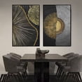thumbnail image 3 of Black Gold Rough Organic Texture of Tree Rings Canvas Abstract Poster Wall Art Pictures Circle Line Paintings For Living Room50 x 70 cm (without frame),5, 3 of 6