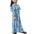 thumbnail image 6 of Odeerbi Muslim Long Dress Middle Big Girls 2025 Long Sleeve Round Neck Lace Print Dress, 6 of 6