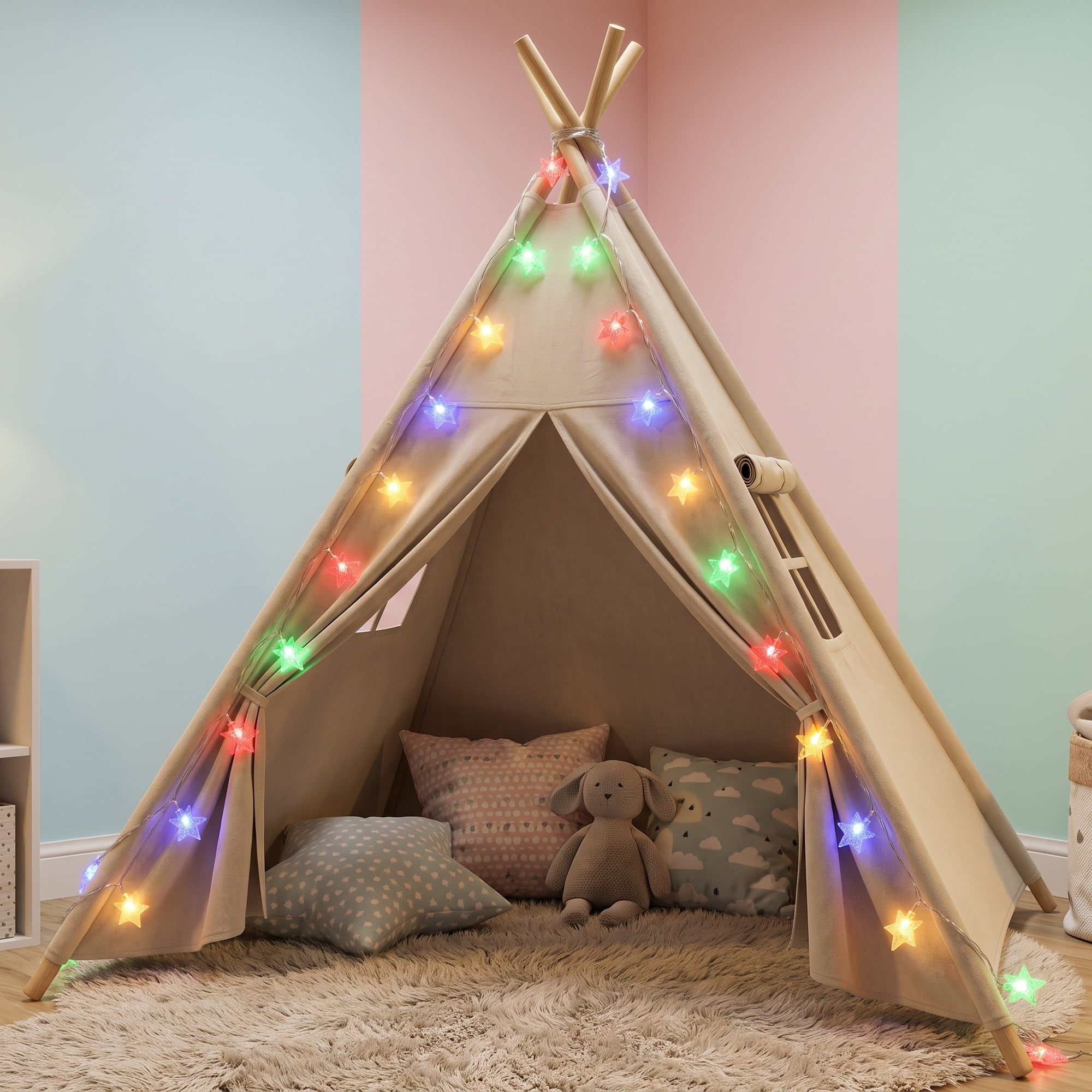 Unique Bargains 3D Star Lights with Flexible Design 9.8 ft Colorful Battery Operated