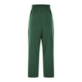 thumbnail image 3 of Pants for Women Work Casual New Women's Casual Pants with Pockets High Waisted Stretch Ankle Pants Straight Leg Travel Athletic Work Trousers Green L, 3 of 9