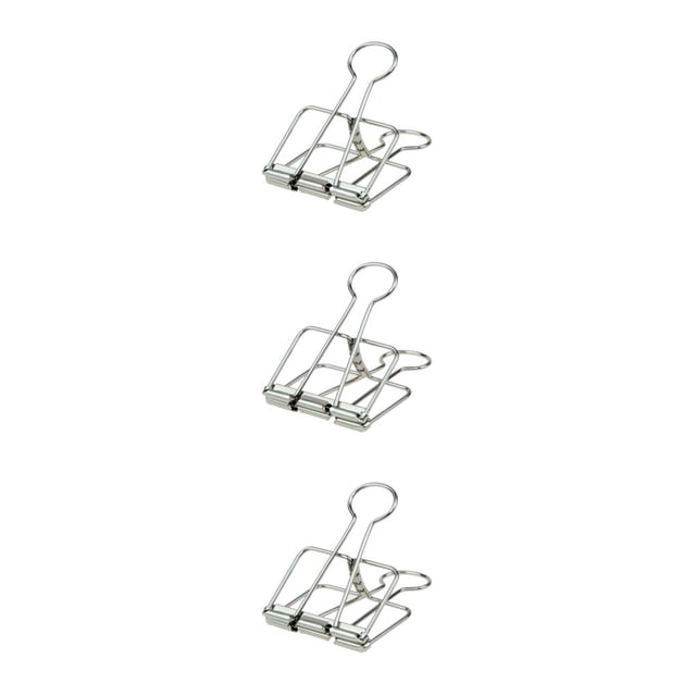 stanreset 1/2/3 20 Pieces Metal Paper Clip Anti-rust Unfading Solid Color Replacement Home Office File Examination Papers Clips Silver 32mm 3PCS