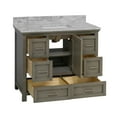 thumbnail image 2 of Paige 42" Bathroom Vanity with Weathered Gray Cabinet and Carrara Marble Top, 2 of 6