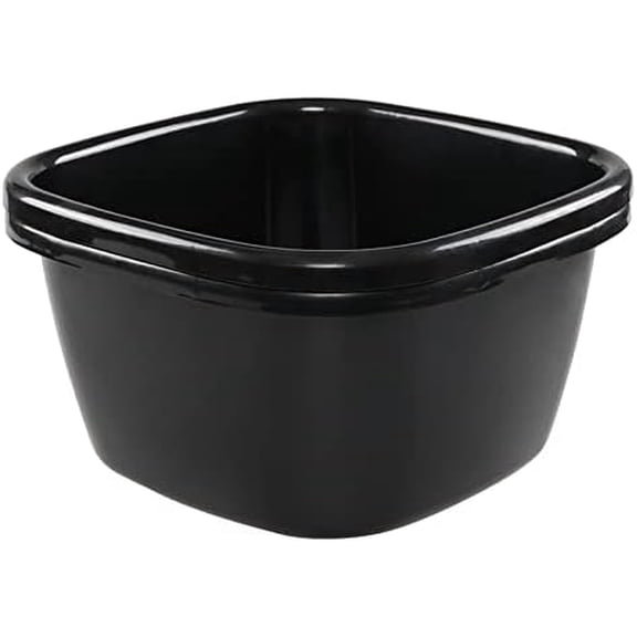 18 Quart Deep Wash Basins 2 Packs, Plastic Square Dish Pan Tub, Black