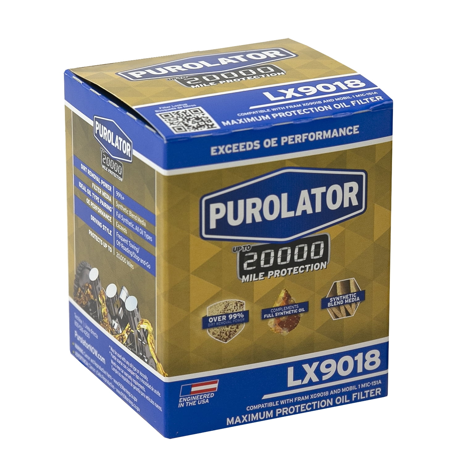 Purolator 20K LX9018 Oil Filter 20,000 Mile Protection for select GMC, Chevrolet, Buick, and more.